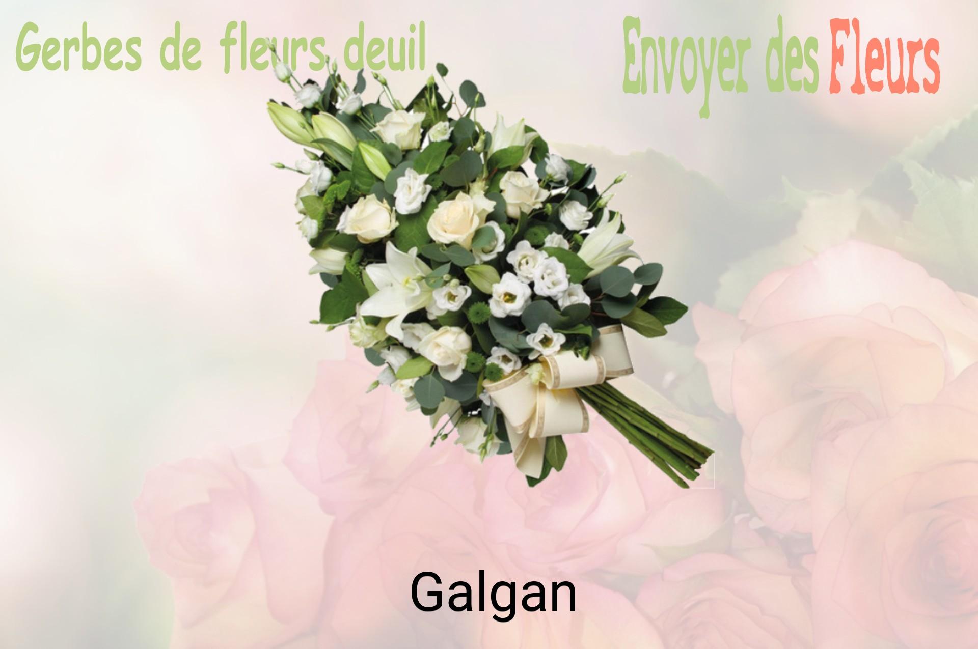 Gerbe de fleurs de deuil livrée à Galgan